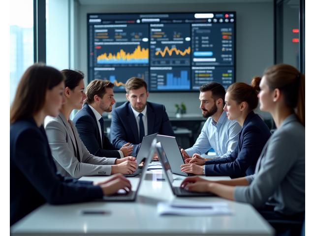 Maple Metrics team collaborating in a modern office environment